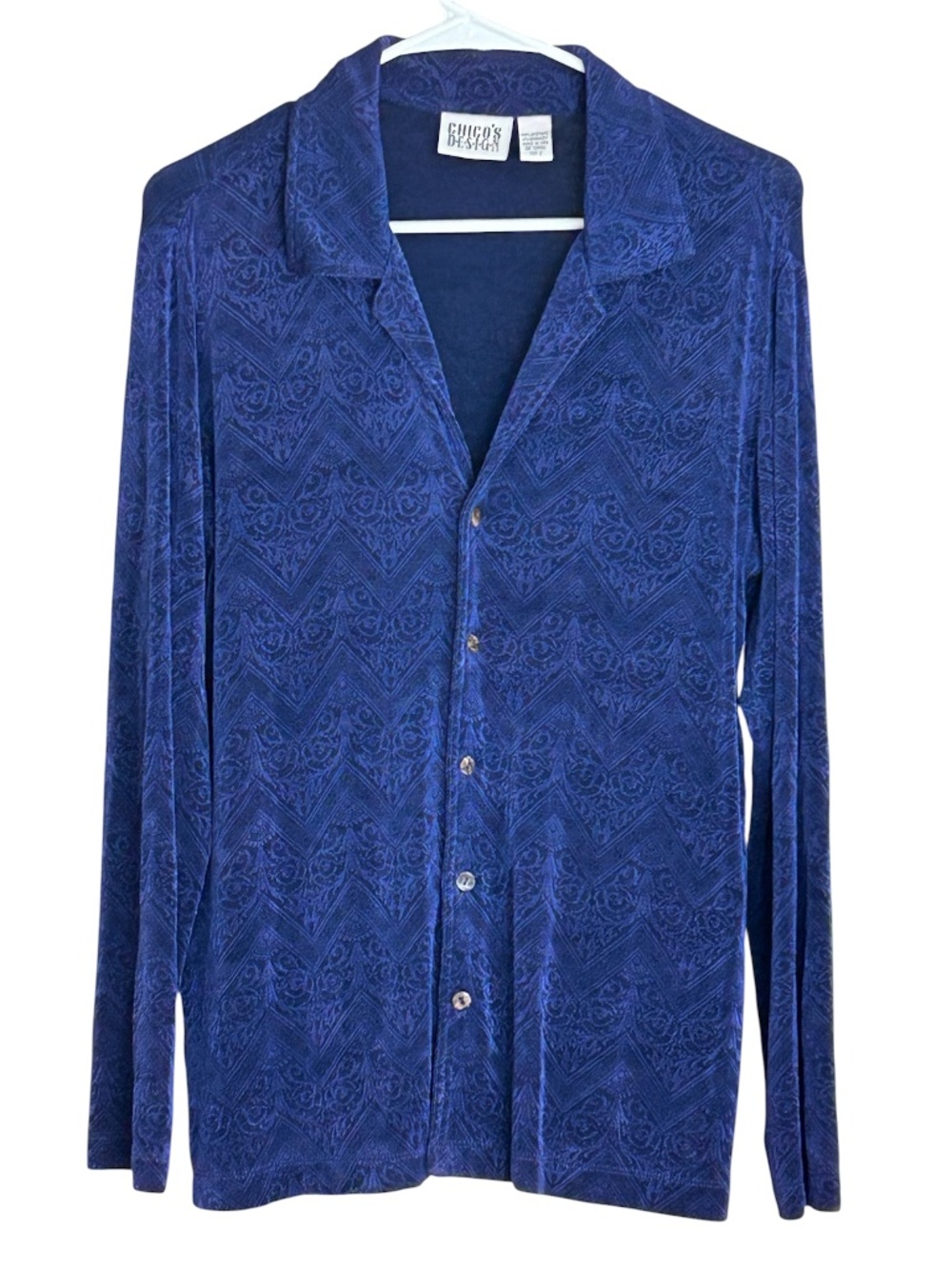 Chico’s Purple Full Button Front Long Sleeve Blouse
